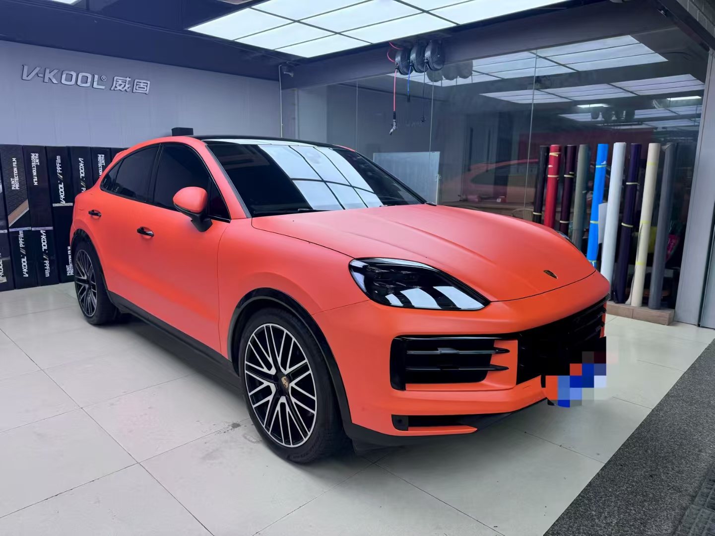 烈焰橙 汽车改色膜施工图片 1
